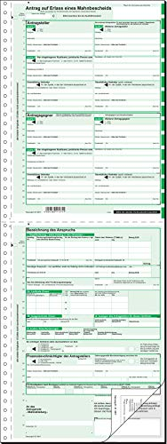 SIGEL MA441/25 Mahnbescheid, 25 Stück, 2 x 2 Blatt, für maschinelle Bearbeitung, selbstdurchschreibend, DIN A4