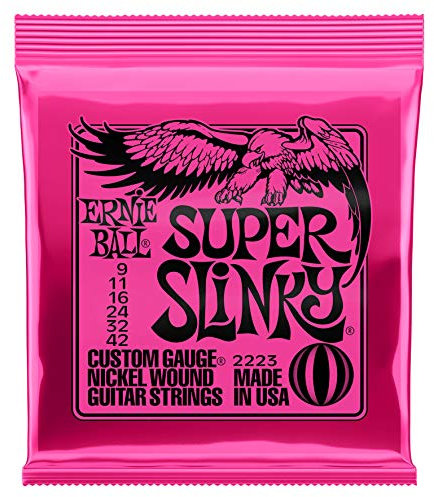 Ernie Ball P02223 Jeu de cordes guitare électrique Super Slinky 9-42 (Pack de 12 PCs)