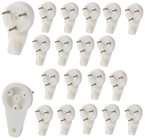 Bulk Hardware - Gancio medio in plastica per pareti compatte, 20 pezzi