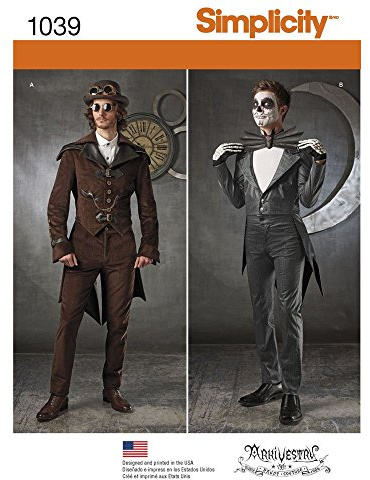 Simplicity Sewing Pattern 1039: Men's Cosplay Costumes, Size BB, Paper, White, (46-48-50-52) US1039BB
