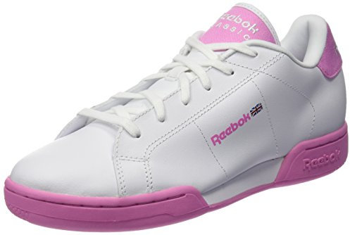 Reebok Femme NPC II Chaussures de Tennis, Blanc/Rose (White Icono Pink Pop), 38.5 EU
