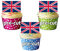 AK Giftshop PRECUT Union Jack Great Britain British Flag Cake Decorations - 12 Edible Cup Cake Toppers