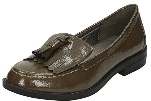 Damen Spot On Slip On Schuh F80117, Grün - kakigrün - Größe: 37 EU