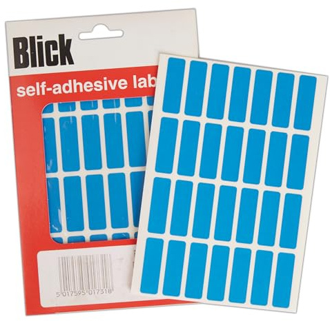 Blick Labels, Blue, Self Adhesive Stickers, Rectangular, 12mm x 38mm, 896 Labels, for Home, Office, Family, School, Letters