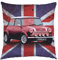 Kissen mit Fotodruck Union Jack und Mini Cooper, personalisierbar