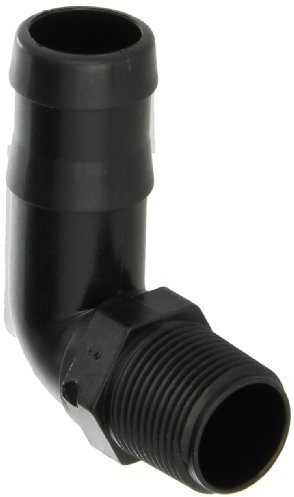 Banjo HB075/100-90 Polypropylene Hose Fitting, 90 Degree Elbow, 3/4 NPT Male x 1 Barbed