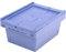 Bito 6-16043 Mehrwegbehälter MB mit anscharniertem zweiteiligem Klappdeckel, MBD43171, 14 kg, Plastik, taubenblau, 41 x 30 x 19 cm