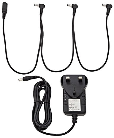 Gear4Music 3-Wege Daisy-Chain-Kabel und 9V-Netzteil