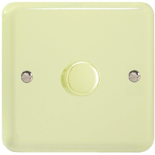 Varilight 1-Gang 2-Way V-Pro Push On/Off Rotary LED Dimmer 1 x 0-120W White Chocolate