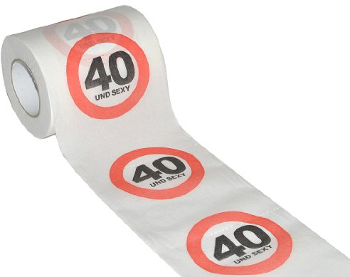 alles-meine.de GmbH Toilettenpapier 25m - 40. Geburtstag/vierzig und Sexy - Verkehrsschild WC Klopapier Klopapier lustig Klorolle große Rolle