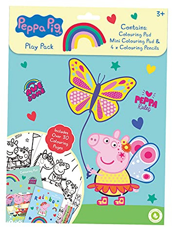 Peppa Pig Play Pack Colouring Pads Pencils Kids Activity Set