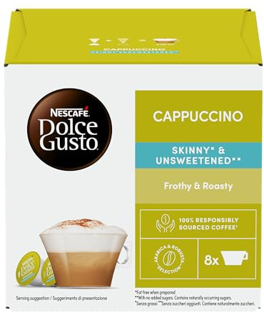 Nescafé Dolce Gusto Cappuccino Unsweetened Coffee Pods, 16 Capsules (8 Servings)