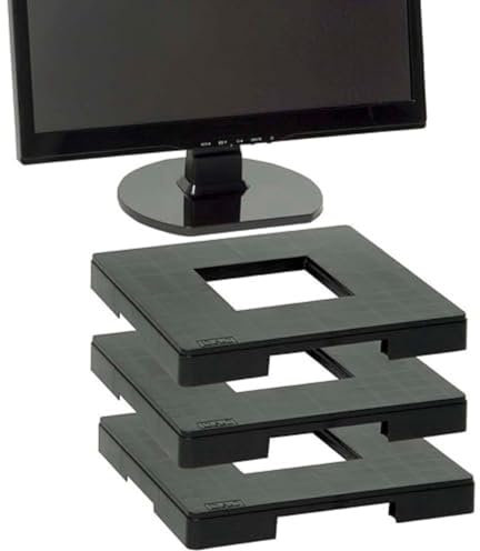 Stackable Monitor Riser Block for Standard or LCD Monitors - Grey