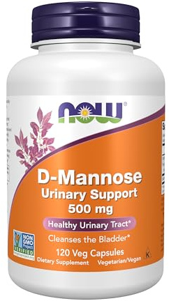 NOW Foods Supplements, D-Mannose 500 mg, Non-GMO Project Verified, Healthy Urinary Tract*, 120 Veg Capsules