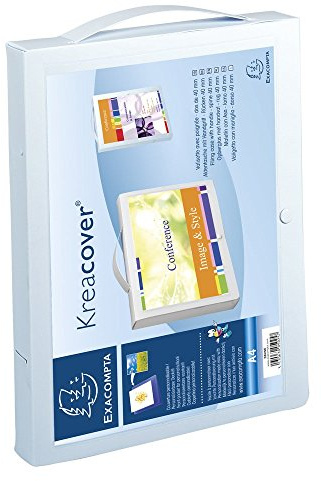 Exacompta 5925E Kreacover Aktenmappe aus starkem Kunststoff mit Griff DIN A4 weiß. Ideal für die Aufbewahrung Ihrer Dokumente Sammelmappe
