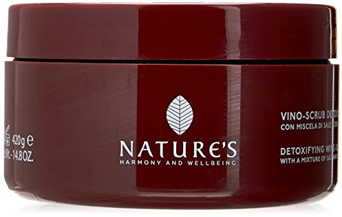 Bios Line Nectar Detoxifying Scrub, Zucker-Salzpeeling mit Extrakt aus Chianti Rotwein und Rotweinreben, Poren-Behandlung, Entgiftend, Körperpeeling