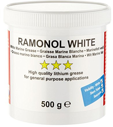 Ramonol White Marine Grease 500g – Premium Lithium Based Lubricant for Marine Applications – Ideal for Boats Motorboats Yachts Seacocks Steering Glands – Water-Resistant and Anti-Corrosion