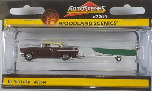 Woodland Scenics AS5544 Wochenendausflug mit Pkw Kombi Anhänger Boot Figuren Spur HO H0 1:87 To The Lake