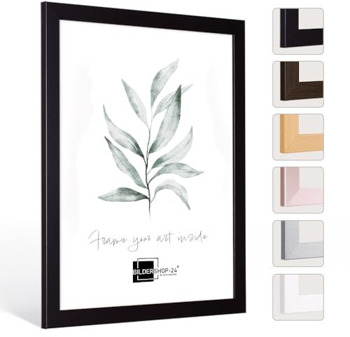 Bildershop-24 Bilderrahmen Monza in SCHWARZ in 60 X 90 ANTIREFLEX Fotorahmen, Wechselrahmen, Posterrahmen, Puzzlerahmen