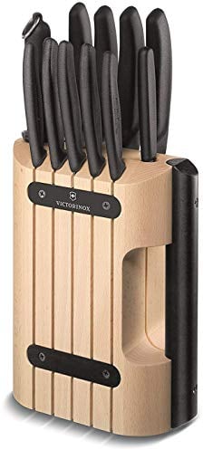 Victorinox Ceppo di coltelli professionale senza contenuto, compatto, spazio per 6 coltelli, custodia per coltelli, in legno, color mandorla-beige