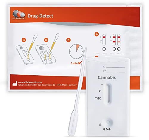 self-diagnostics Drogenschnelltest Cannabis (THC) - Marihuana - Haschisch - Cut-Off: 50 ng/ml - 10 Testkassetten - Drogennachweis - Pipettiertest - Urintest - THC Test - 5 min Drogentest Urin