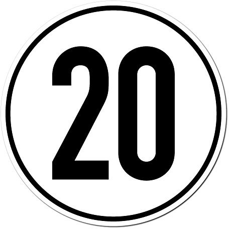 GreenIT Aufkleber Sticker 20 kmh km/h 20cm Schild Geschwindigkeit für Traktor Schlepper Zugmaschine Anhänger Arbeitsmaschinen Mähdrescher (1)