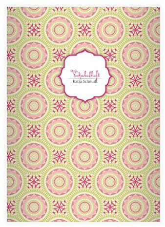 Kartenkaufrausch 1 personalisiertes, Cooles Ethno DIN A4 Schulheft, Schreibhefte mit Blumen Muster im Boho Stil in grün Lineatur 20 (blanko Heft)