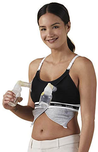 Bravado Women's Clip and Pump Maternity Bra, Black (Schwarz Schwarz), L