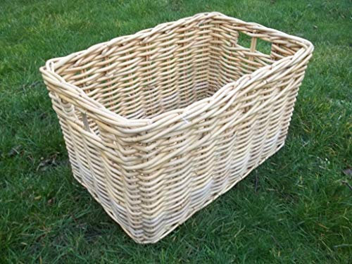 Holzkorb, Regalkorb Kaminkorb, Erntekorb aus Rattan natur Gr.2, ca. 46 x 29 x 28