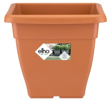 Elho Torino Campana Carré 30 - Pot De Fleurs - Terre Cuite - Extérieur - Ø 29.9 x H 25.9 cm