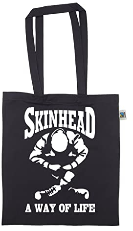 clothinx Skinhead - A Way of Life 100% Bio Fair Stoff Tasche Schwarz
