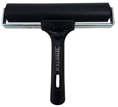 Artway Rubber Brayer Roller - 15cm – Black – Ideal Inking Roller for Printmaking/Lino Printing
