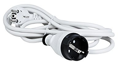 Verlängerungskabel Verlängerung Strom-Kabel Mit Schuko IP20 Haus (5,0 Meter, Weiss)