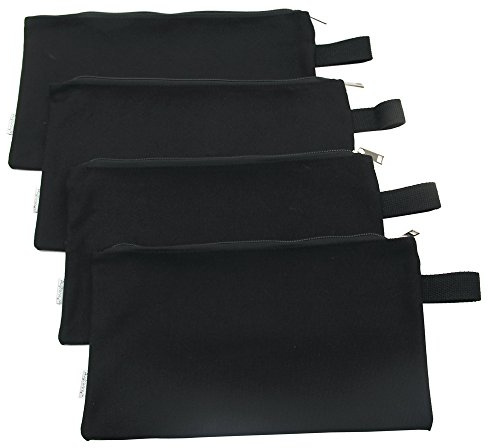 Augbunny 100% Cotton 16oz Heavy Duty Multi-purpose Canvas Zipper Tool Bag Organize Storage Pouch 4-pack