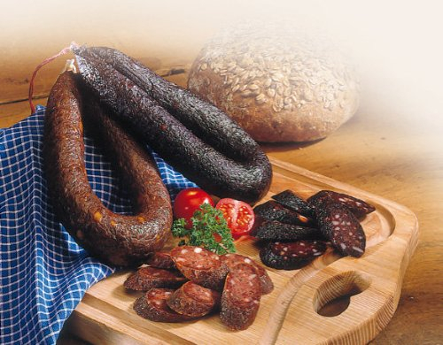 Hausgemachte Rotwurst im Ring | Stück ca. 230g | Traditionell hergestellte Delikatesse für Feinschmecker