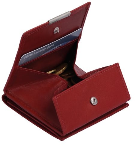 Wiener Schachtel LOUANA in Echt-Leder, cherry, 10x9cm