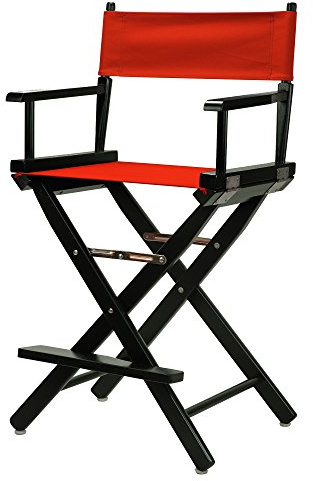 Casual Home 24 Director's Chair Black Frame-with Red Canvas, Counter Height