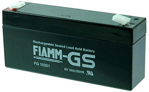 Fiamm PB-6-3 FG10301 Bleiakku 6V 3Ah Blei-Vlies (AGM) (B x H x T) 134 x 66 x 33mm Flachstecker 4.8mm