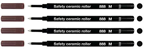 Schmidt: SRC 888 Ersatzmine für Tintenroller Ceramic, 4 Stück - Schwarz Mittel