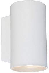 Qazqa Design Up and Down Wandleuchte, Wandlampe - Sandy - Weiß, Rund, max. 50W, Geeignet für LED, 2-flammig, 10.5cm, Ideal als Wohnzimmerlampe und Flur