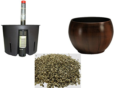 happy nature Set4 Keramik Hydro Blumentopf Bali Ø20cm+Kulturtopf+WA+LZ Braun