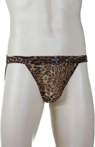 Blueline Men's Mesh Jock Strap, Leopard, Large/X-Large