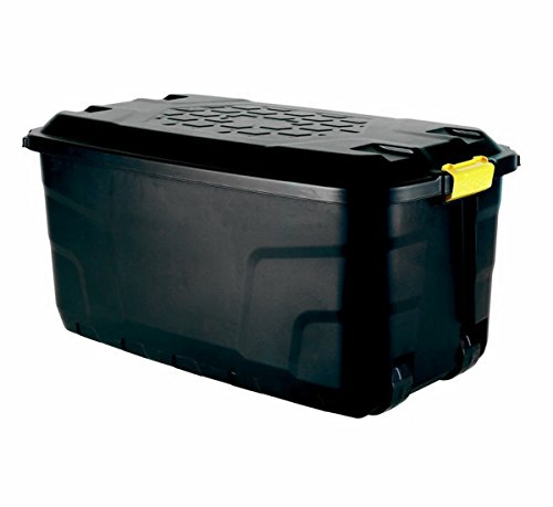 Strata Extra Large Plastic Mobile Heavy Duty Storage Garden Trunk Wheeled Tool Box 145 Litre