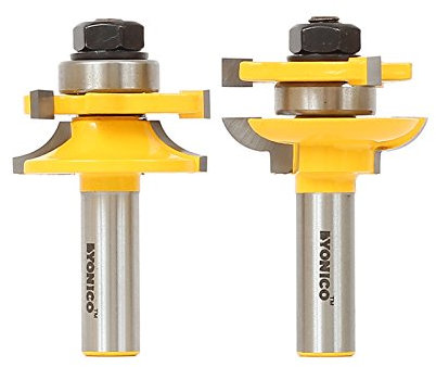 Yonico 12238-2 Bit Rail and Stile Router Bit Set, Round Over - Stock Size: 3/4 to 1 - 1/2 Shank