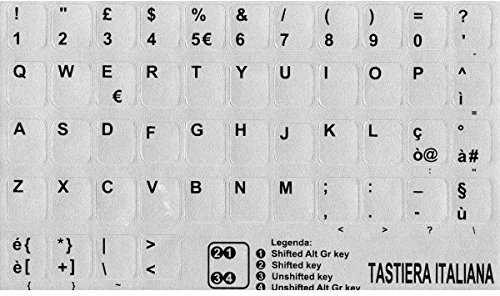 AdesiviTastiera.it - Adesivi tastiera Italiano fondo grigio lettere nere