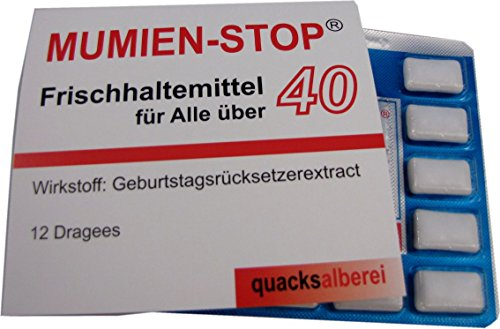 quacksalberei Witzige Kaugummis MUMIEN-STOP 40 zum 40. Geburtstag