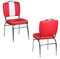 KADIMA DESIGN Esszimmerstuhl Kunstleder American Retro Rot Weiß Stuhl Sessel gepolstert