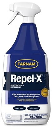 Farnam Repel-X Emulsifiable Fly Spray for Horses, Ready to Use, 32 Fl Oz