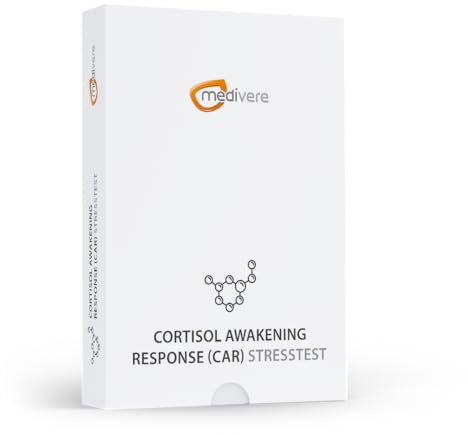 medivere Labordiagnostik Cortisol Awakening Response (CAR) Speicheltest - Messung des Cortisolspiegels und der Hormonbalance - der ideale Test zur Stressbewältigung und Verbesserung des Wohlbefindens