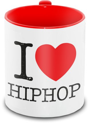 I love Hiphop - Tasse weiß/rot, Tasse im klassischen  I love  - Design